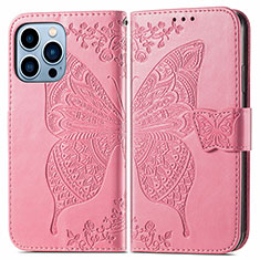 Leather Case Stands Fashionable Pattern Flip Cover H07 Holder for Apple iPhone 13 Pro Max Pink