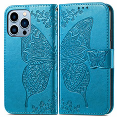 Leather Case Stands Fashionable Pattern Flip Cover H07 Holder for Apple iPhone 14 Pro Max Blue