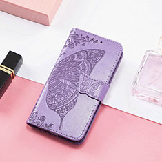 Leather Case Stands Fashionable Pattern Flip Cover H08 Holder for Apple iPhone 13 Clove Purple