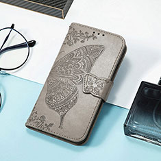 Leather Case Stands Fashionable Pattern Flip Cover H08 Holder for Apple iPhone 13 Gray