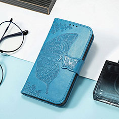 Leather Case Stands Fashionable Pattern Flip Cover H08 Holder for Apple iPhone 14 Plus Blue