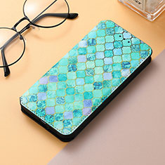 Leather Case Stands Fashionable Pattern Flip Cover H09 Holder for Apple iPhone 13 Pro Max Green