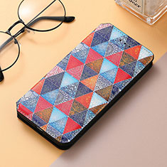 Leather Case Stands Fashionable Pattern Flip Cover H09 Holder for Apple iPhone 13 Pro Max Hot Pink