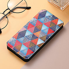 Leather Case Stands Fashionable Pattern Flip Cover H09 Holder for Apple iPhone 14 Pro Hot Pink