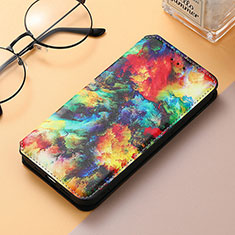 Leather Case Stands Fashionable Pattern Flip Cover H09 Holder for Apple iPhone 15 Pro Colorful