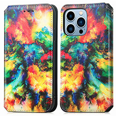 Leather Case Stands Fashionable Pattern Flip Cover H10 Holder for Apple iPhone 13 Pro Colorful
