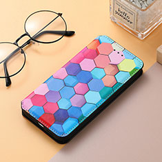 Leather Case Stands Fashionable Pattern Flip Cover H10 Holder for Apple iPhone 14 Blue