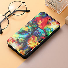 Leather Case Stands Fashionable Pattern Flip Cover H10 Holder for Apple iPhone 15 Colorful