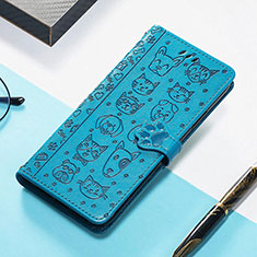 Leather Case Stands Fashionable Pattern Flip Cover H11 Holder for Apple iPhone 14 Pro Max Blue