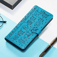 Leather Case Stands Fashionable Pattern Flip Cover H12 Holder for Apple iPhone 13 Mini Blue