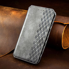 Leather Case Stands Fashionable Pattern Flip Cover H14 Holder for Apple iPhone 13 Mini Gray