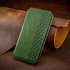 Leather Case Stands Fashionable Pattern Flip Cover H14 Holder for Apple iPhone 13 Pro Max Green