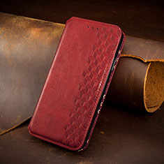 Leather Case Stands Fashionable Pattern Flip Cover H14 Holder for Apple iPhone 13 Red
