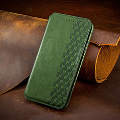 Leather Case Stands Fashionable Pattern Flip Cover H14 Holder for Apple iPhone 14 Green