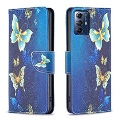 Leather Case Stands Fashionable Pattern Flip Cover Holder B01F for Motorola Moto G Power (2022) Blue