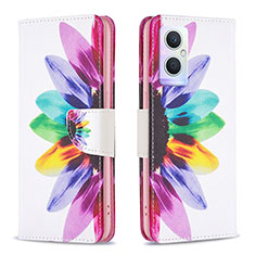 Leather Case Stands Fashionable Pattern Flip Cover Holder B01F for Oppo Reno7 Lite 5G Mixed
