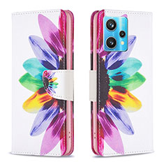 Leather Case Stands Fashionable Pattern Flip Cover Holder B01F for Realme 9 Pro+ Plus 5G Mixed
