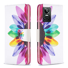Leather Case Stands Fashionable Pattern Flip Cover Holder B01F for Realme GT Neo3 5G Mixed