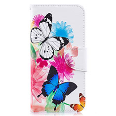 Leather Case Stands Fashionable Pattern Flip Cover Holder B01F for Samsung Galaxy A10 Colorful
