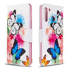 Leather Case Stands Fashionable Pattern Flip Cover Holder B01F for Samsung Galaxy A21 Colorful