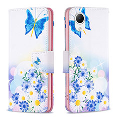 Leather Case Stands Fashionable Pattern Flip Cover Holder B01F for Samsung Galaxy A23e 5G Blue