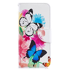 Leather Case Stands Fashionable Pattern Flip Cover Holder B01F for Samsung Galaxy A30 Colorful