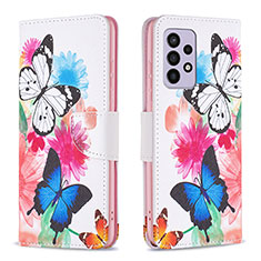 Leather Case Stands Fashionable Pattern Flip Cover Holder B01F for Samsung Galaxy A33 5G Colorful