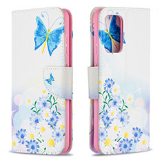 Leather Case Stands Fashionable Pattern Flip Cover Holder B01F for Samsung Galaxy A52 5G Blue