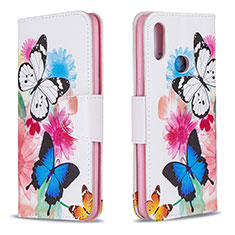 Leather Case Stands Fashionable Pattern Flip Cover Holder B01F for Samsung Galaxy M01s Colorful