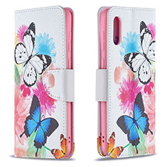 Leather Case Stands Fashionable Pattern Flip Cover Holder B01F for Samsung Galaxy M02 Colorful