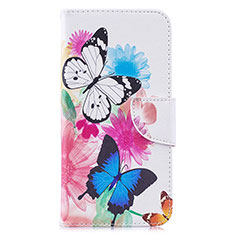 Leather Case Stands Fashionable Pattern Flip Cover Holder B01F for Samsung Galaxy M10 Colorful
