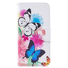 Leather Case Stands Fashionable Pattern Flip Cover Holder B01F for Samsung Galaxy M20 Colorful