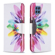 Leather Case Stands Fashionable Pattern Flip Cover Holder B01F for Samsung Galaxy M32 4G Mixed