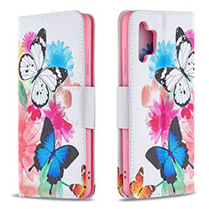 Leather Case Stands Fashionable Pattern Flip Cover Holder B01F for Samsung Galaxy M32 5G Colorful