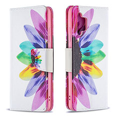 Leather Case Stands Fashionable Pattern Flip Cover Holder B01F for Samsung Galaxy M32 5G Mixed