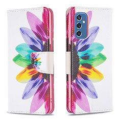 Leather Case Stands Fashionable Pattern Flip Cover Holder B01F for Samsung Galaxy M52 5G Mixed