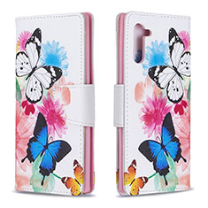 Leather Case Stands Fashionable Pattern Flip Cover Holder B01F for Samsung Galaxy Note 10 5G Colorful