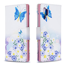 Leather Case Stands Fashionable Pattern Flip Cover Holder B01F for Samsung Galaxy Note 10 Plus 5G Blue