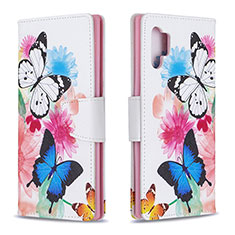 Leather Case Stands Fashionable Pattern Flip Cover Holder B01F for Samsung Galaxy Note 10 Plus 5G Colorful
