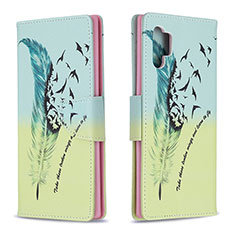 Leather Case Stands Fashionable Pattern Flip Cover Holder B01F for Samsung Galaxy Note 10 Plus 5G Matcha Green