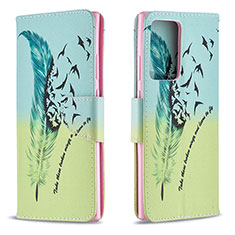 Leather Case Stands Fashionable Pattern Flip Cover Holder B01F for Samsung Galaxy Note 20 Ultra 5G Matcha Green