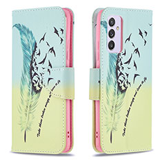 Leather Case Stands Fashionable Pattern Flip Cover Holder B01F for Samsung Galaxy Quantum2 5G Matcha Green