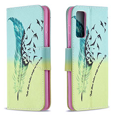 Leather Case Stands Fashionable Pattern Flip Cover Holder B01F for Samsung Galaxy S20 FE (2022) 5G Matcha Green
