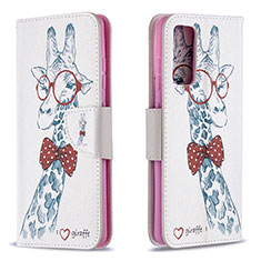 Leather Case Stands Fashionable Pattern Flip Cover Holder B01F for Samsung Galaxy S20 FE 5G Pink