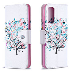 Leather Case Stands Fashionable Pattern Flip Cover Holder B01F for Samsung Galaxy S20 FE 5G White