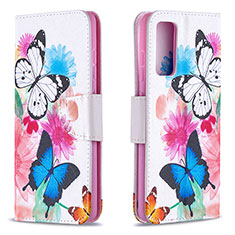 Leather Case Stands Fashionable Pattern Flip Cover Holder B01F for Samsung Galaxy S20 Lite 5G Colorful