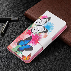 Leather Case Stands Fashionable Pattern Flip Cover Holder B01F for Samsung Galaxy S21 FE 5G Hot Pink