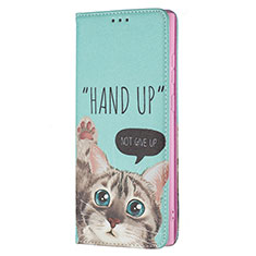 Leather Case Stands Fashionable Pattern Flip Cover Holder B01F for Samsung Galaxy S21 Ultra 5G Green