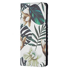 Leather Case Stands Fashionable Pattern Flip Cover Holder B01F for Samsung Galaxy S21 Ultra 5G Matcha Green