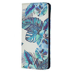 Leather Case Stands Fashionable Pattern Flip Cover Holder B01F for Samsung Galaxy S21 Ultra 5G Sky Blue
